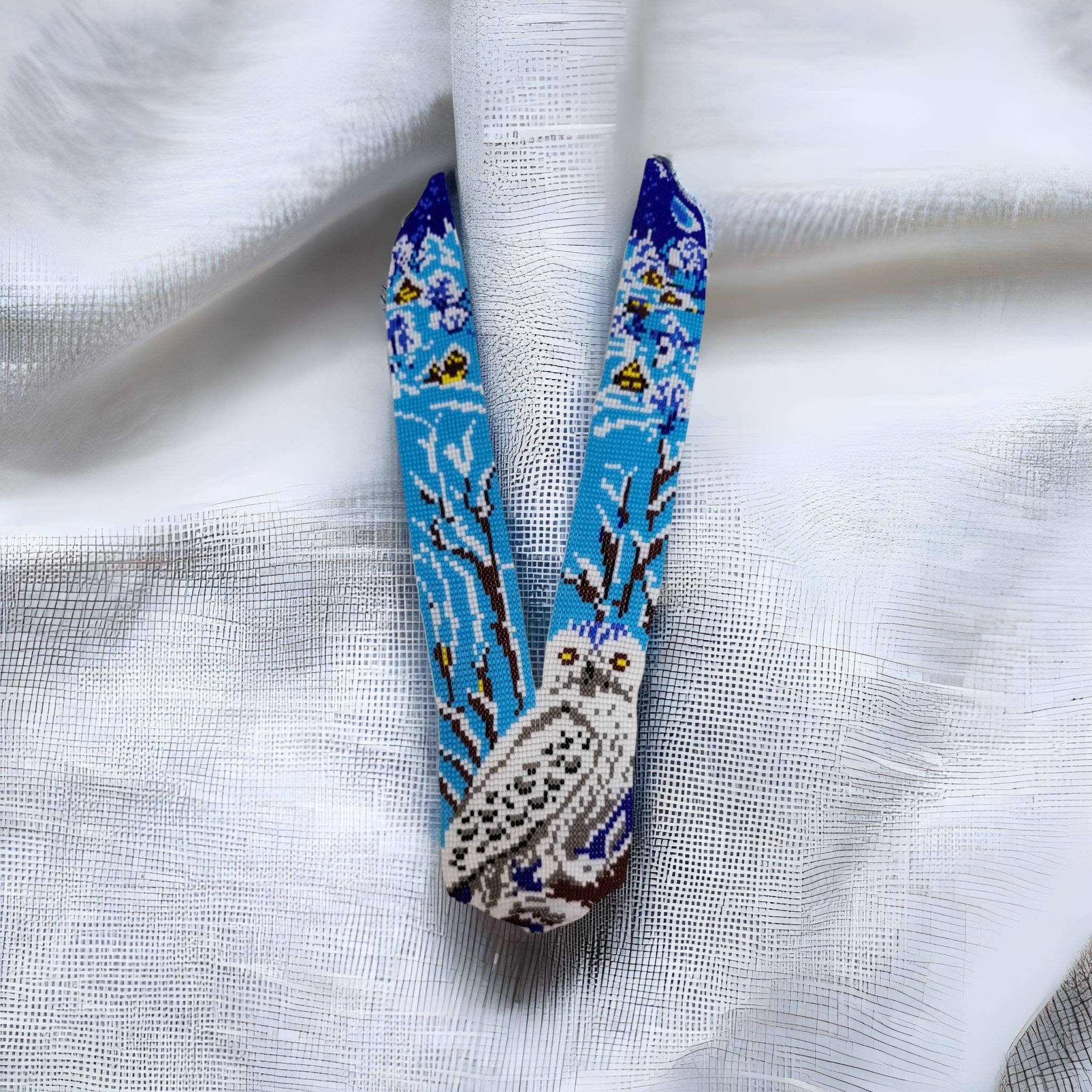 Handmade Beaded Owl Necklace: Long Statement Jewelry