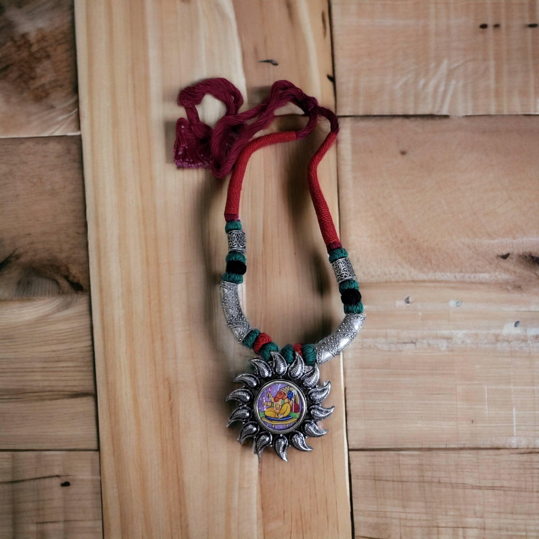 Handmade Ganesha Necklace: Hindu God Jewelry, Good Luck Charm