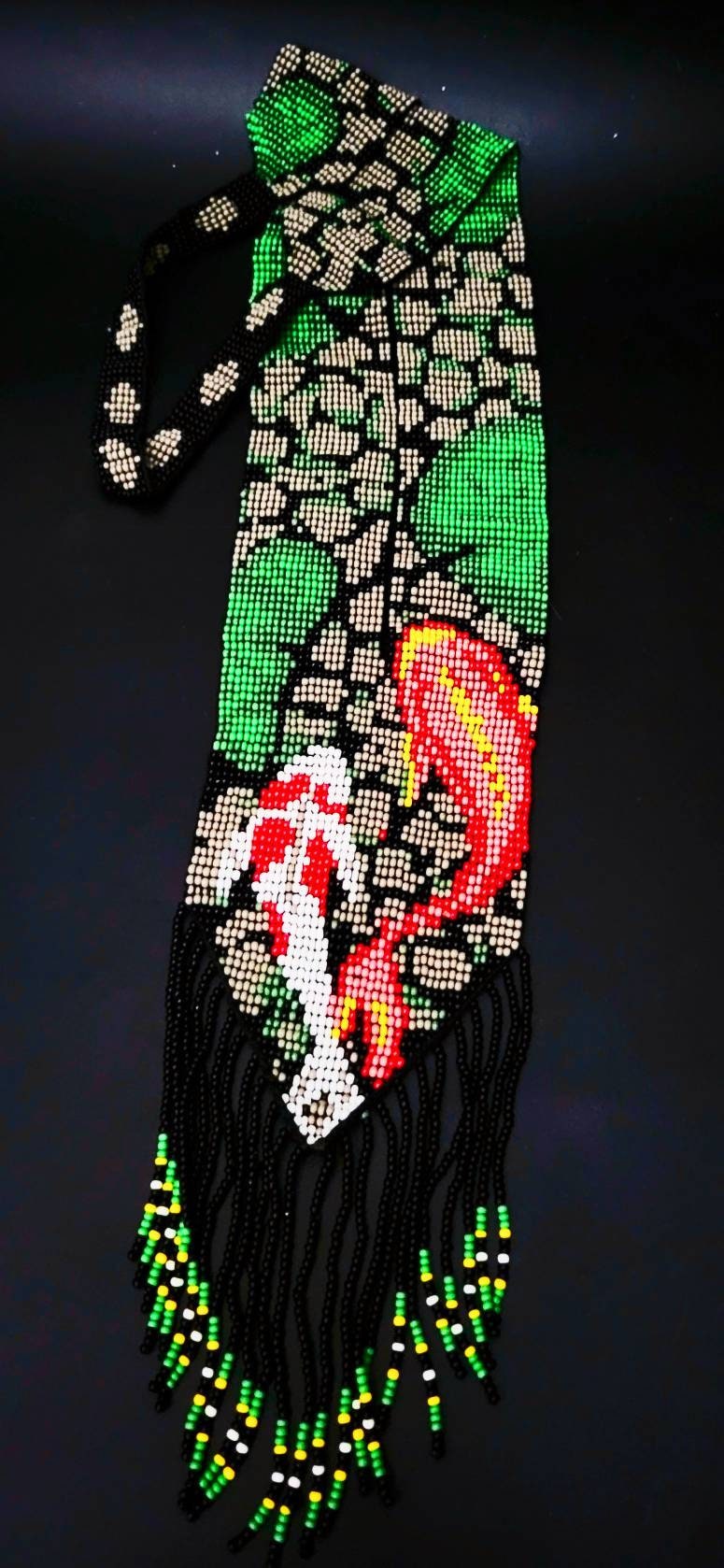 Handmade Koi Fish Beaded Long Necklace: Ocean Lover Jewelry