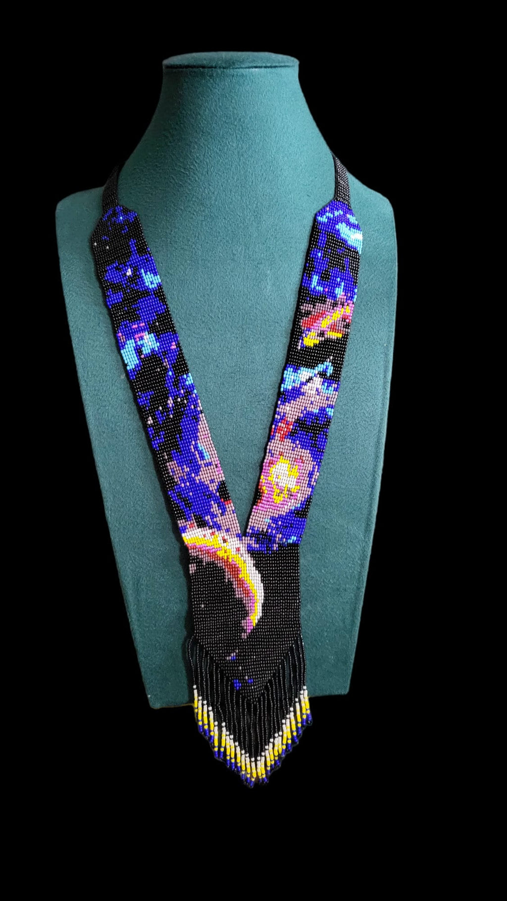 Handmade Loom Beaded Galaxy Necklace: Cosmic Universe Jewelry