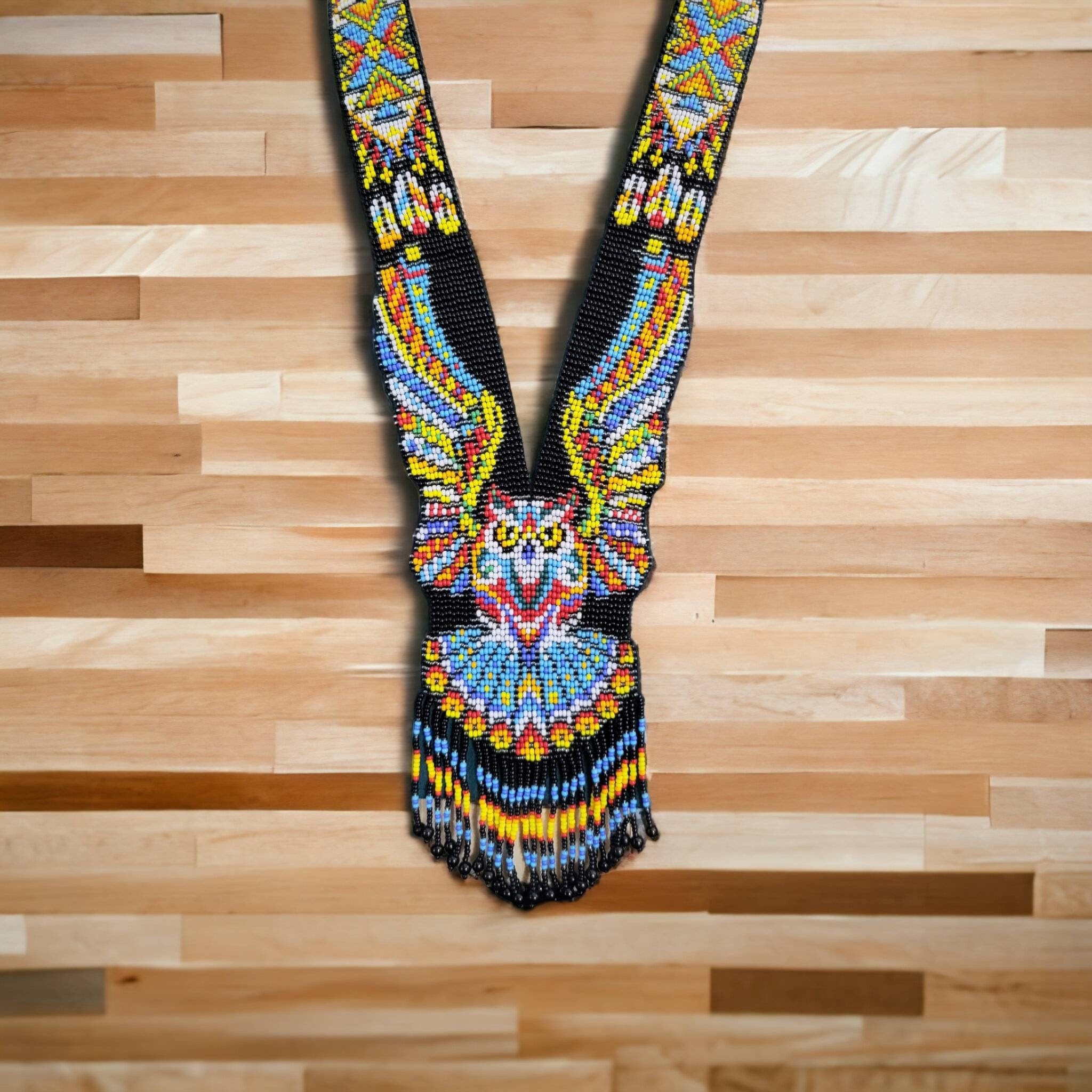 HANDMADE BEADED NECKLACE, Owl Necklace