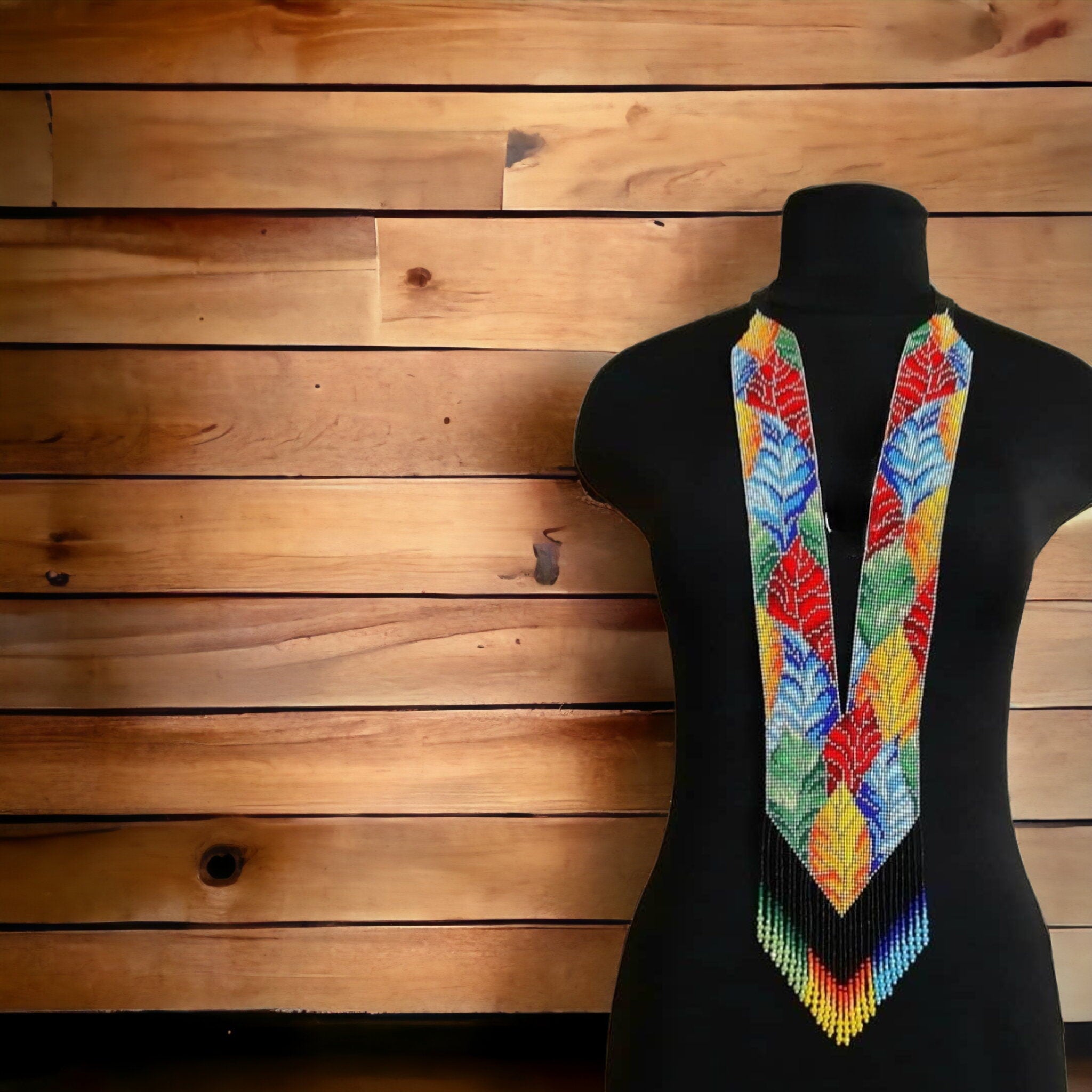 Handmade Seed Bead Necklace: Colorful Tribal Fashion