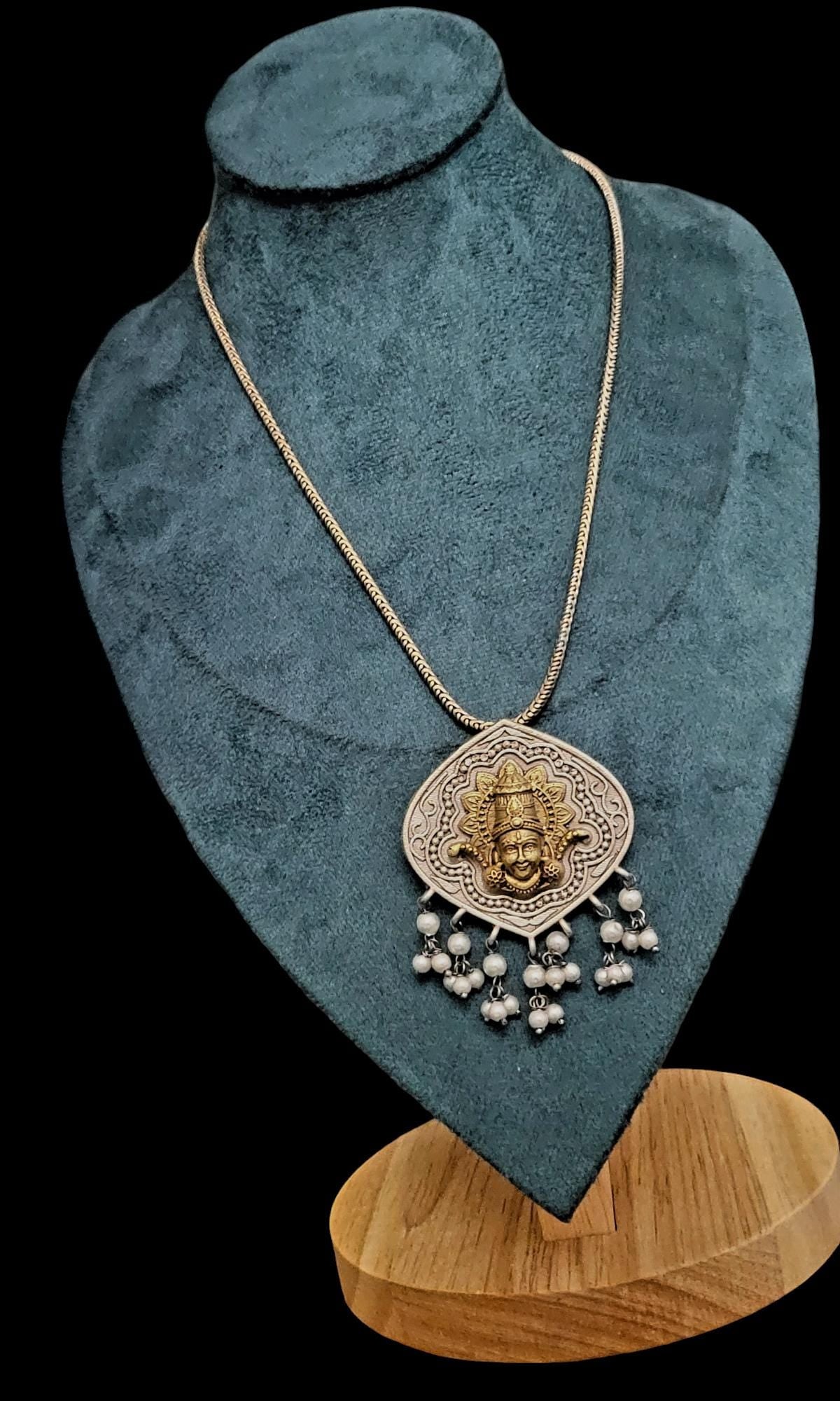 Rana Necklace Pendant, Hindu God,Dural colours,with earrings,