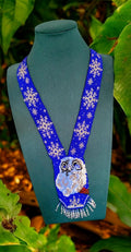 Handmade Beaded Owl Necklace: Long Spirit Animal Jewelry