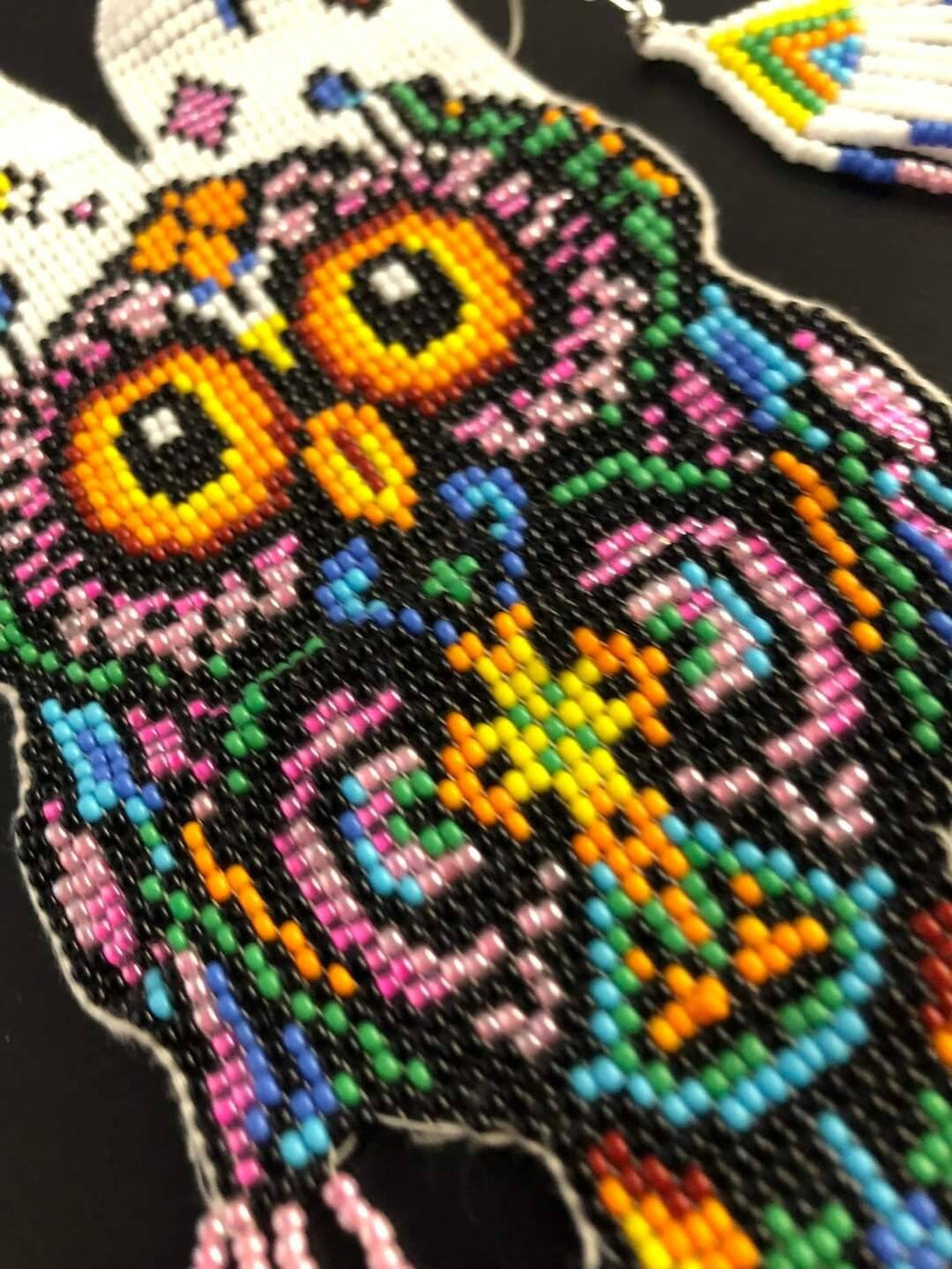 Handmade Beaded Owl Necklace: Long Statement Jewelry
