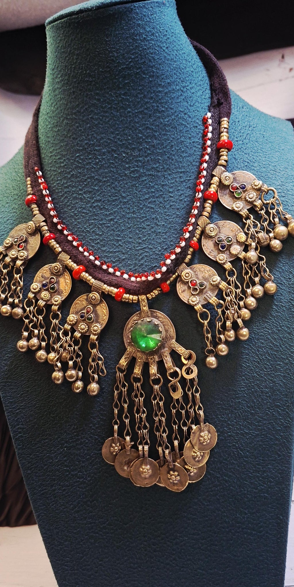 Old Afghani Kuchi Necklace - Afghani Silver Necklace - Afghani Tribal Jewelry - Ethnic Tribal Necklace - Kuchi Necklace