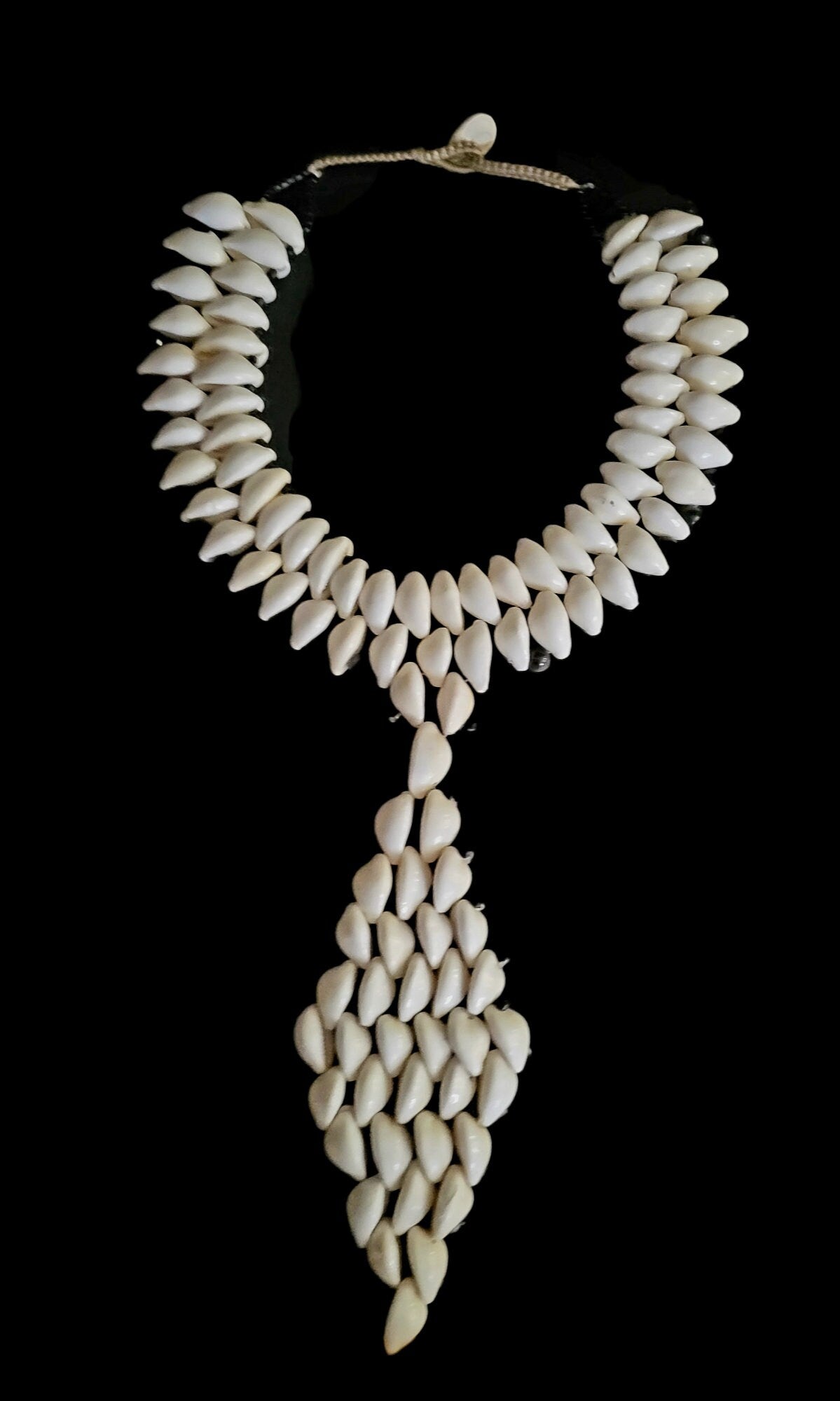 Handmade Cowrie Shell Bib Necklace: Beach Jewelry