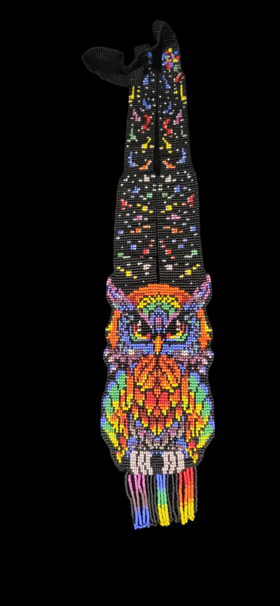 Handmade Beaded Rainbow Owl Necklace: Whimsical Boho Jewelry