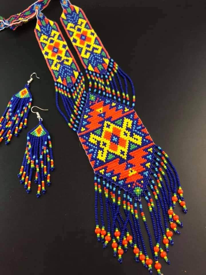 Ręcznie robiony NASZYJNIK Z KORALIKÓW, Letnia biżuteria, Naszyjnik Mandala, Naszyjnik Boho, Biżuteria ręcznie robiona