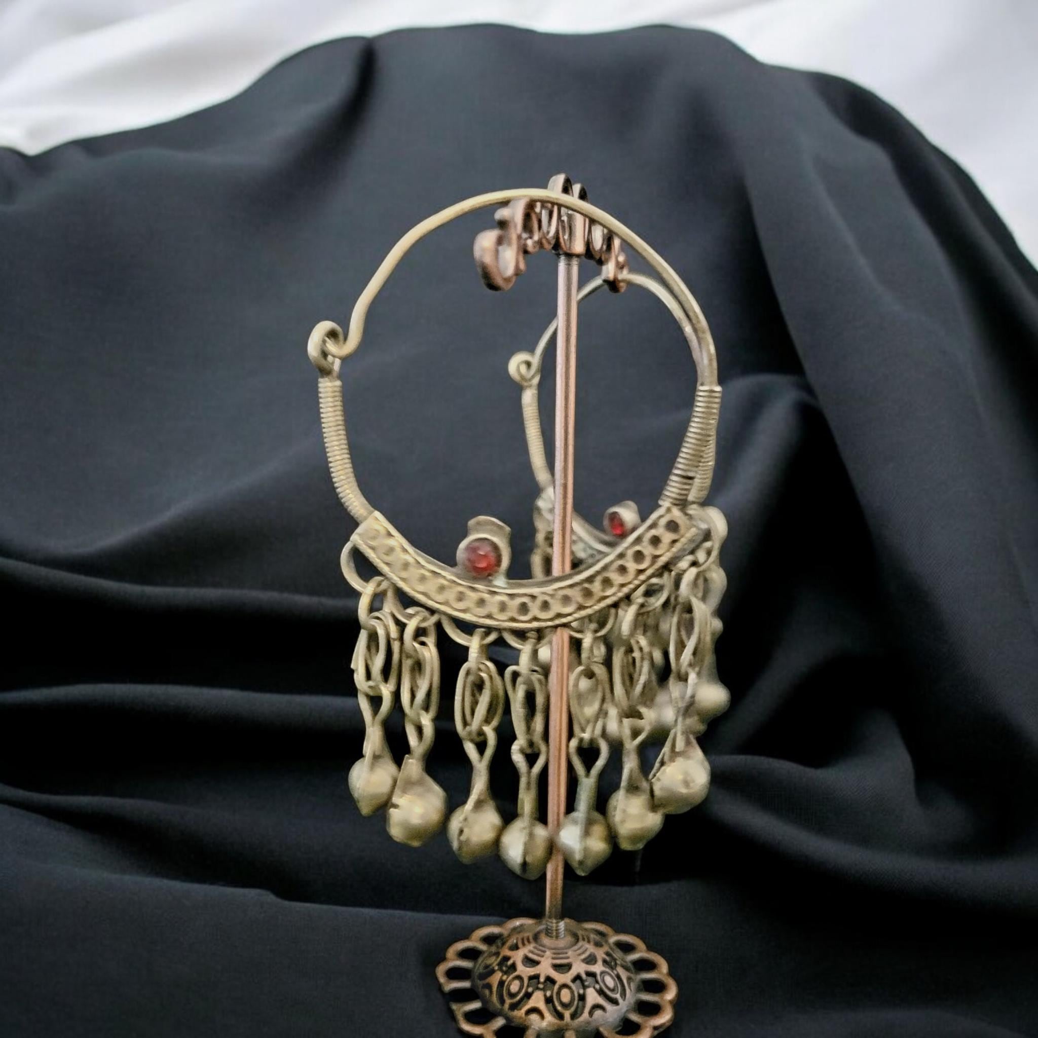 Afghani Hoop Earrings: Tribal Belly Dance Statement Jewelry