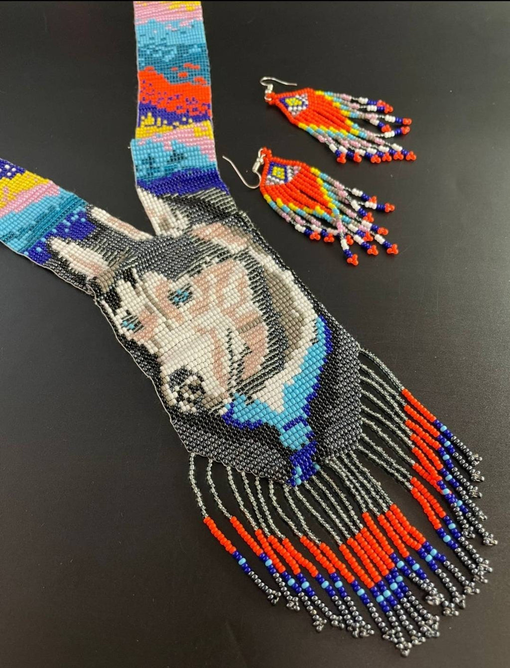 Handmade Beaded Dog Necklace: Boho Animal Lover Jewelry