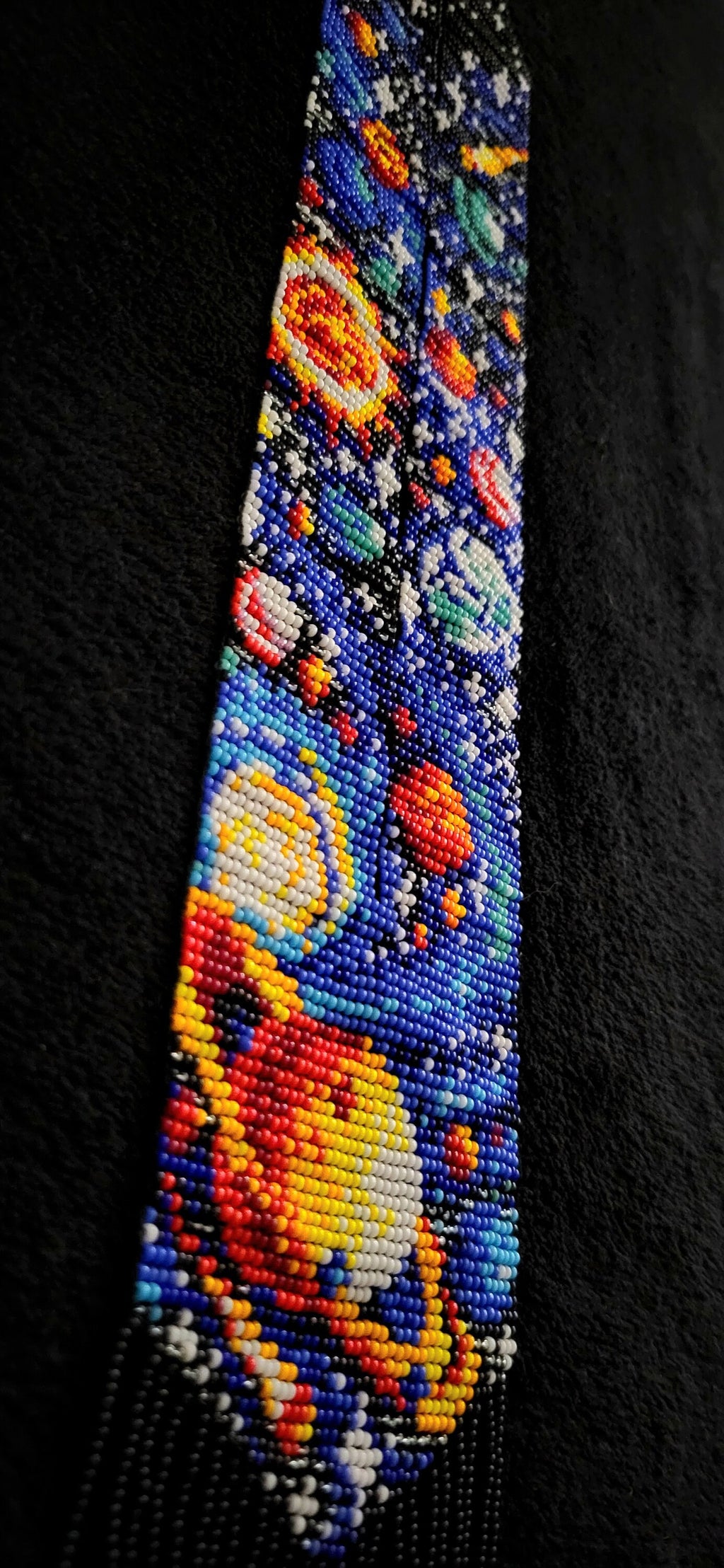 Handmade Loom Beaded Galaxy Necklace: Cosmic Planet Jewelry