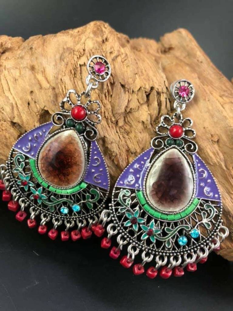 BEADED EARRING,crystal earring,Colourful earring,boho earring,gift for wife