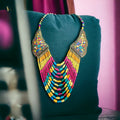 Nepalese Turquoise Beaded Necklace: Boho Ethnic Jewelry