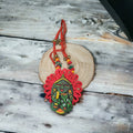 Handmade Polymer Clay Necklace: Indian Woman, Abstract Art Pendant