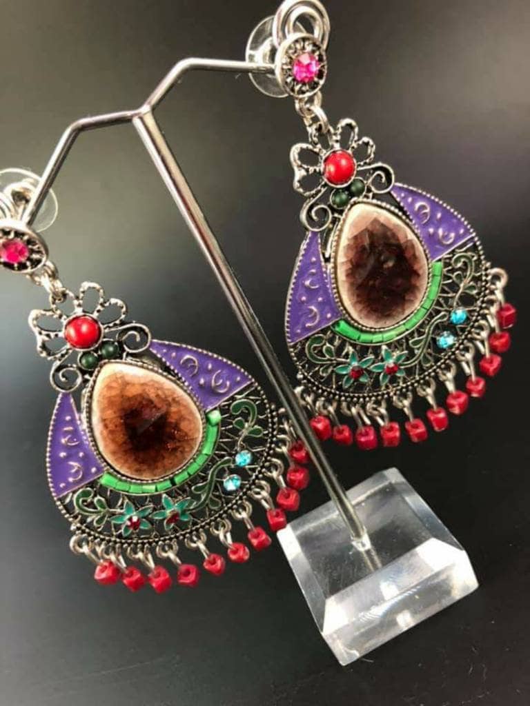 BEADED EARRING,crystal earring,Colourful earring,boho earring,gift for wife