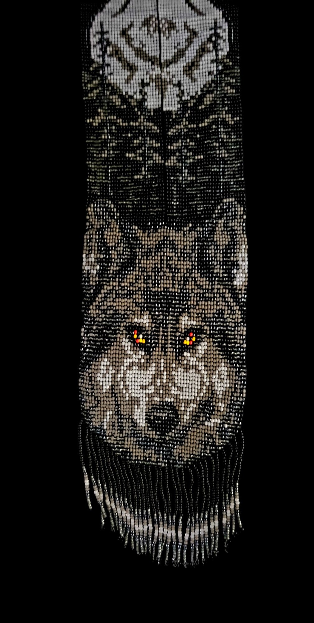 Handmade Beaded Wolf Necklace & Earrings: Boho Animal Lover Jewelry