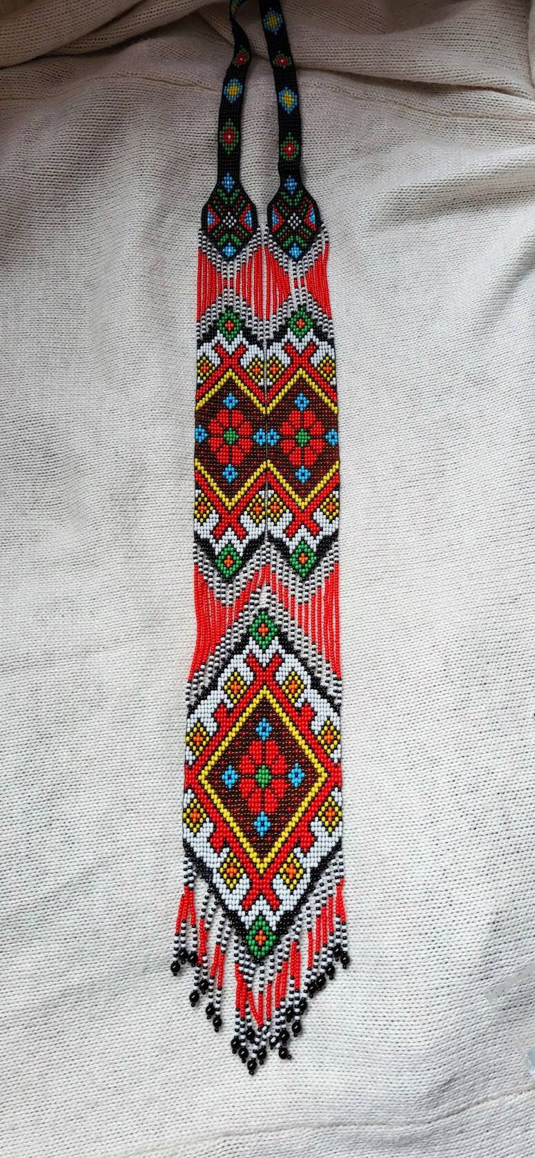 Ręcznie robiony NASZYJNIK Z KORALIKÓW, Letnia biżuteria, Naszyjnik Mandala, Naszyjnik Boho, Biżuteria ręcznie robiona