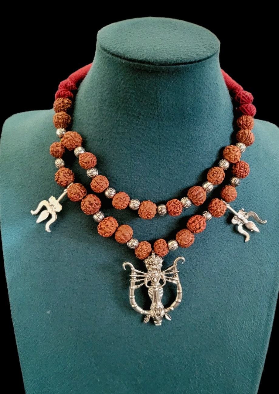 Kali Goddess Rudraksha Necklace: India Spiritual Amulet
