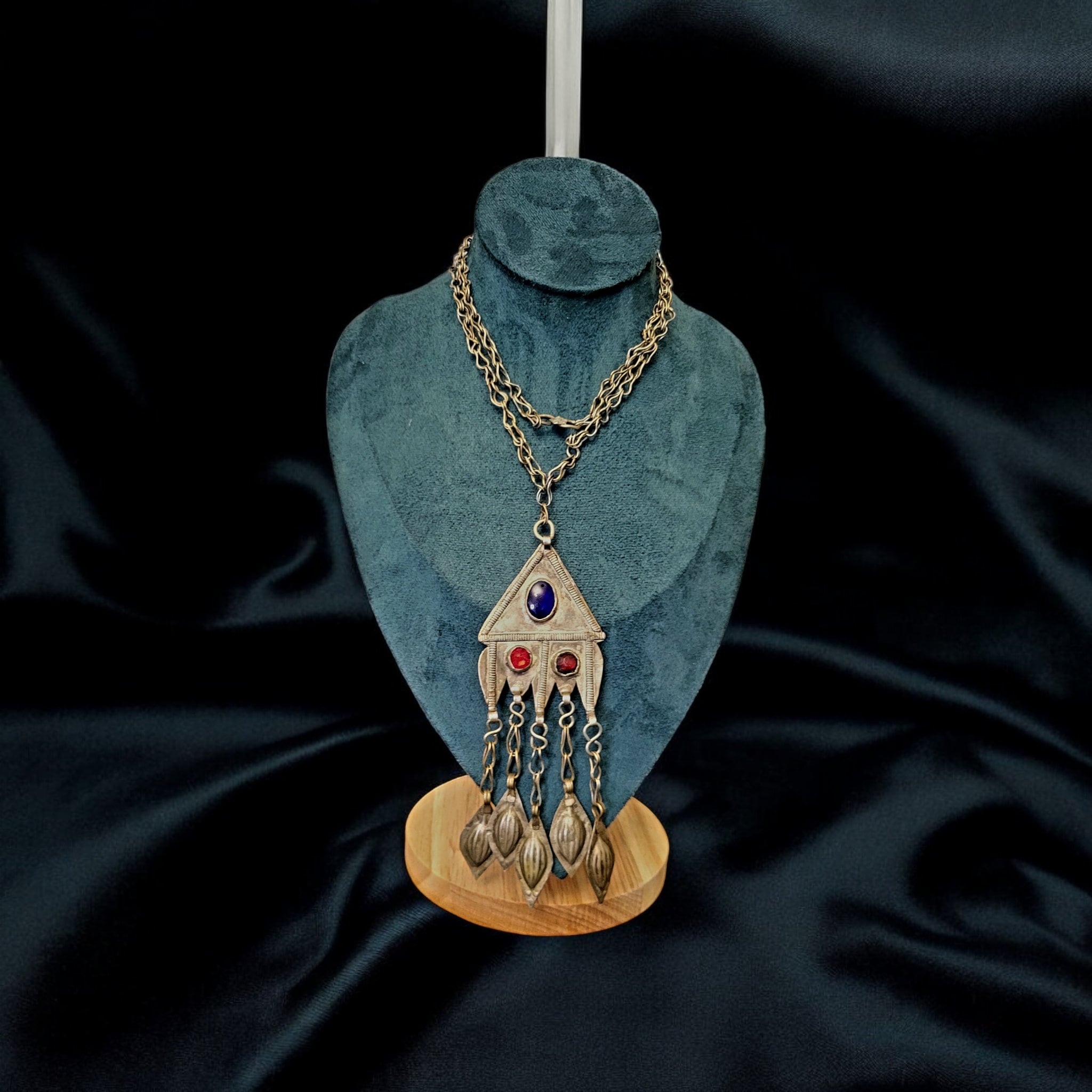 Vintage Kuchi Tribal Necklace: Afghan Boho Statement Jewelry