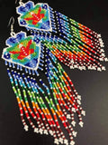 Handmade Seed Bead Earrings: Colorful Boho Chic Dangle Earrings