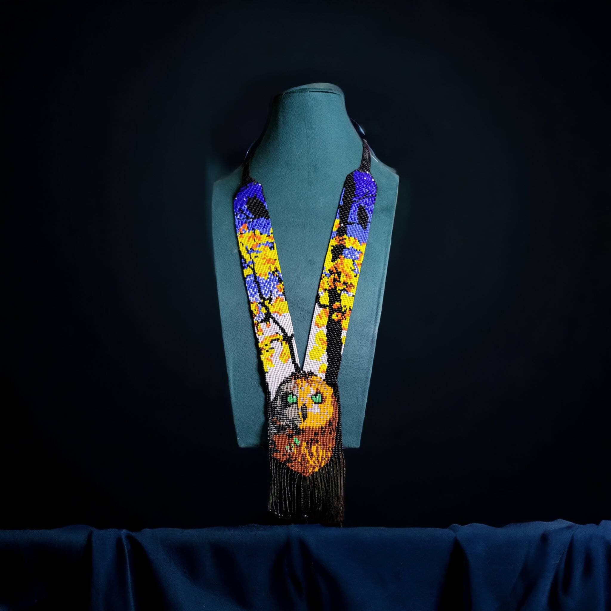 HANDMADE BEADED NECKLACE, Owl Necklace