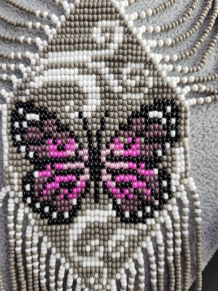 Handmade Beaded Butterfly Necklace: Boho Floral Jewelry