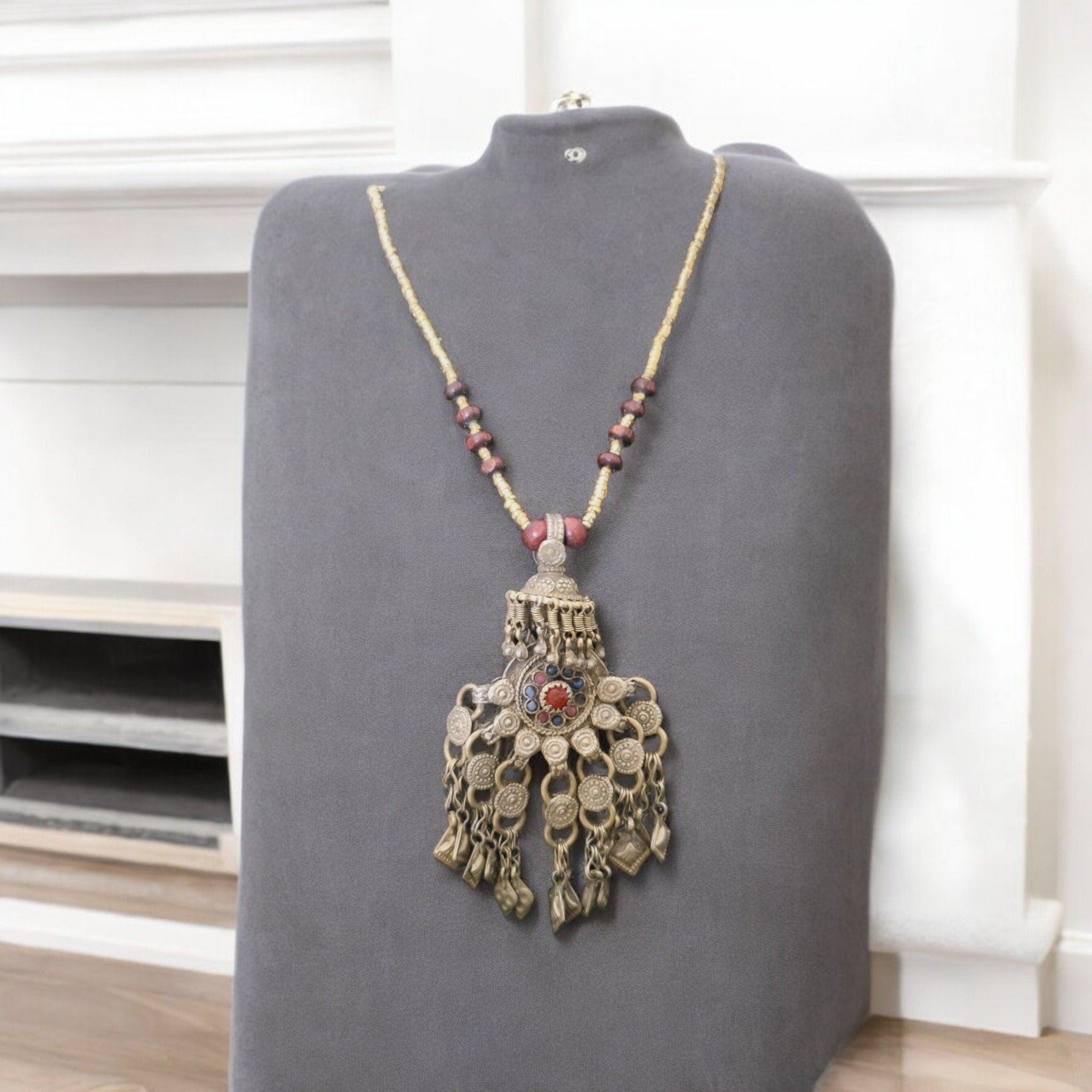 PENDANT Necklace- Exotic Kochi Necklace-Kuchi Necklace-collectible statement necklace-Billy Dance Jewellery-Middle Eastern Neck Piece