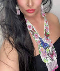 Handmade Beaded Butterfly Necklace: Floral Boho Jewelry