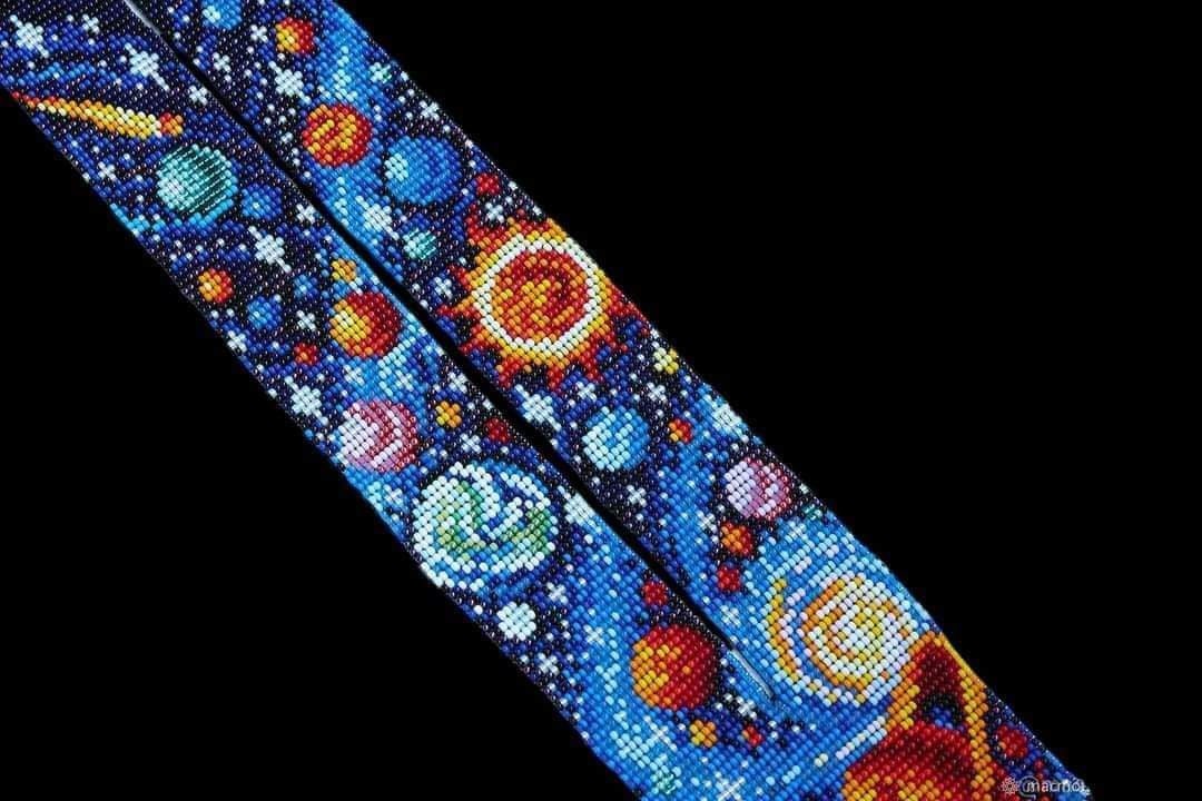 Handmade Loom Beaded Galaxy Necklace: Cosmic Planet Jewelry