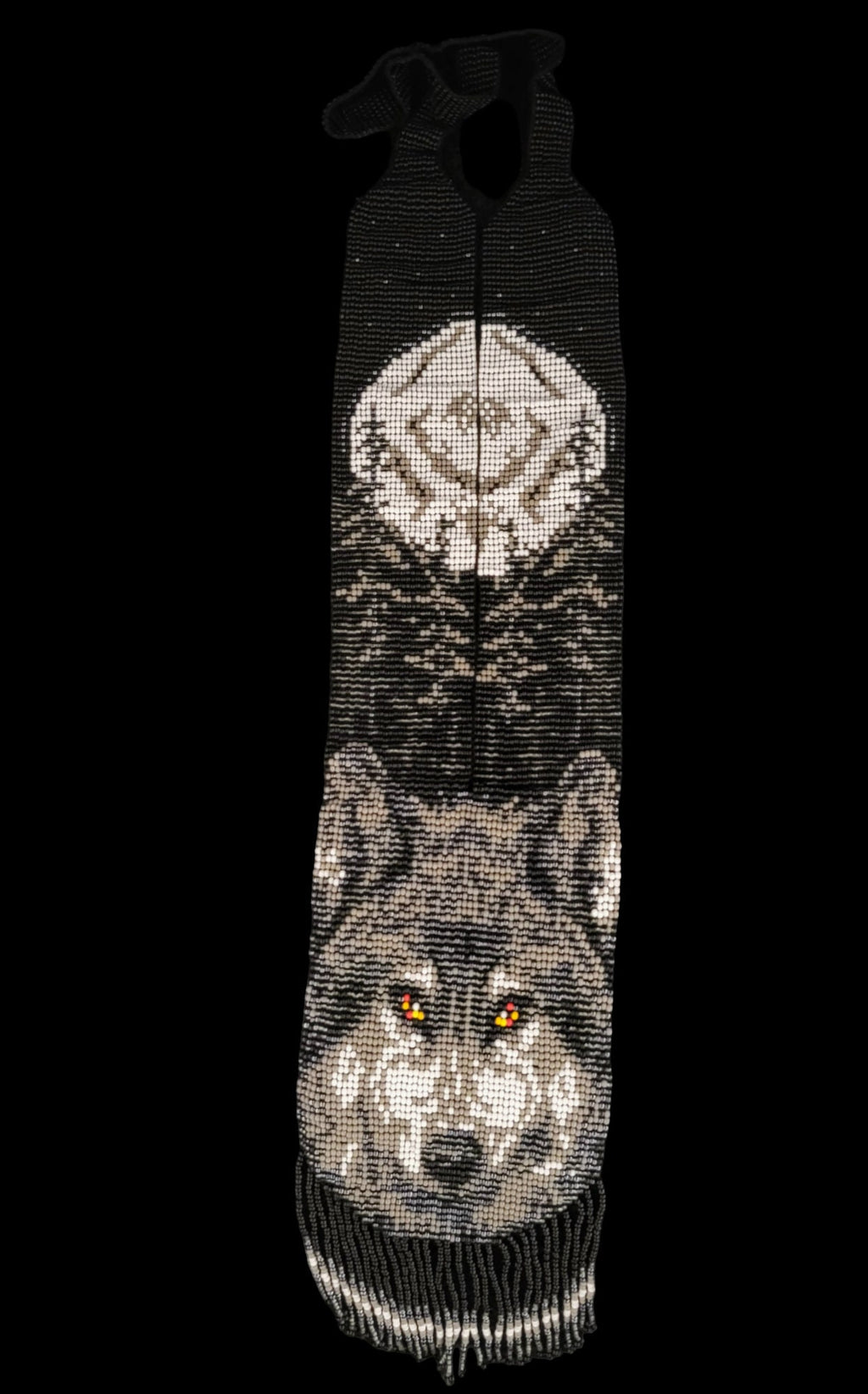 Handmade Beaded Wolf Necklace & Earrings: Boho Animal Lover Jewelry