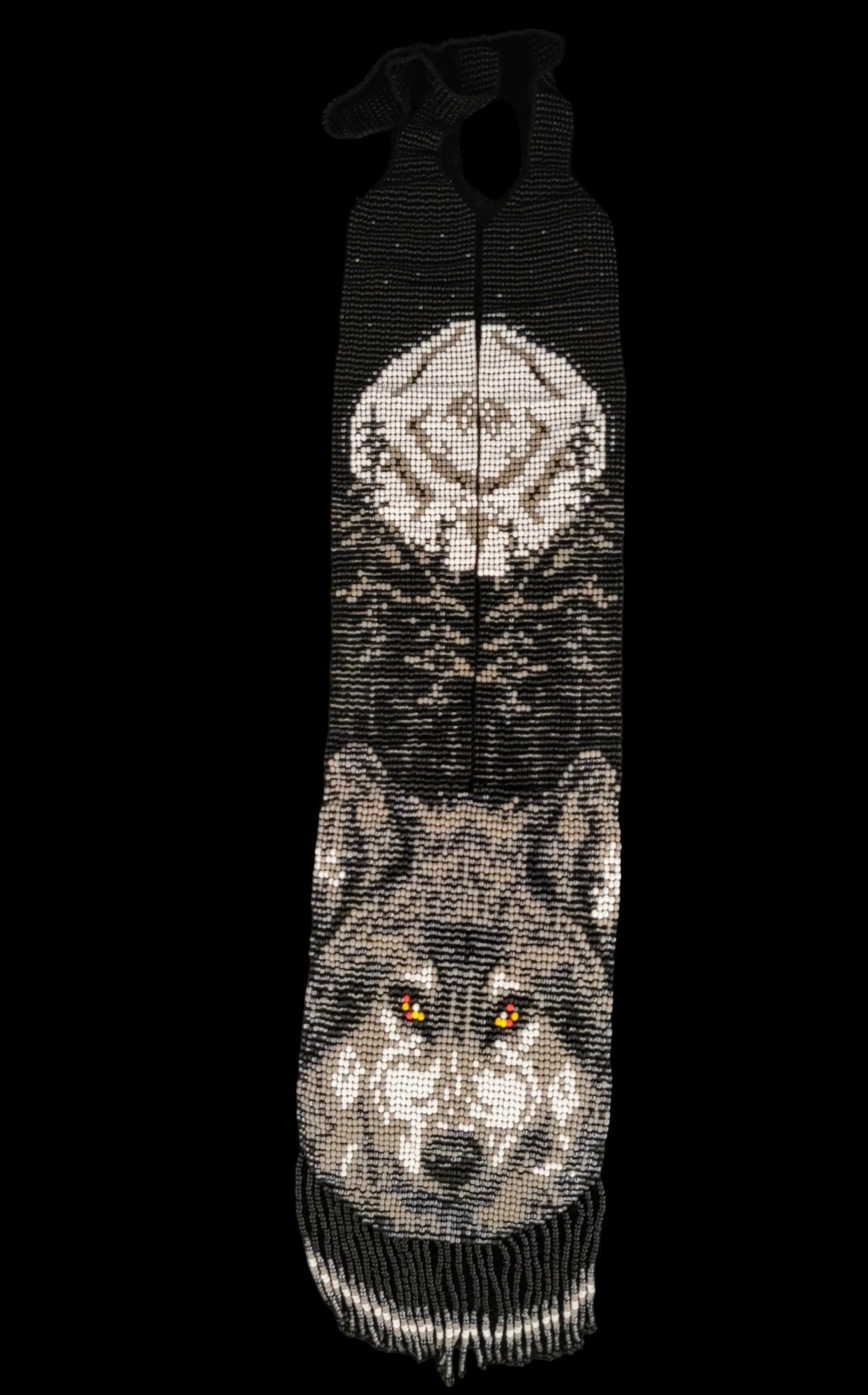 Handmade Beaded Wolf Necklace & Earrings: Boho Animal Lover Jewelry