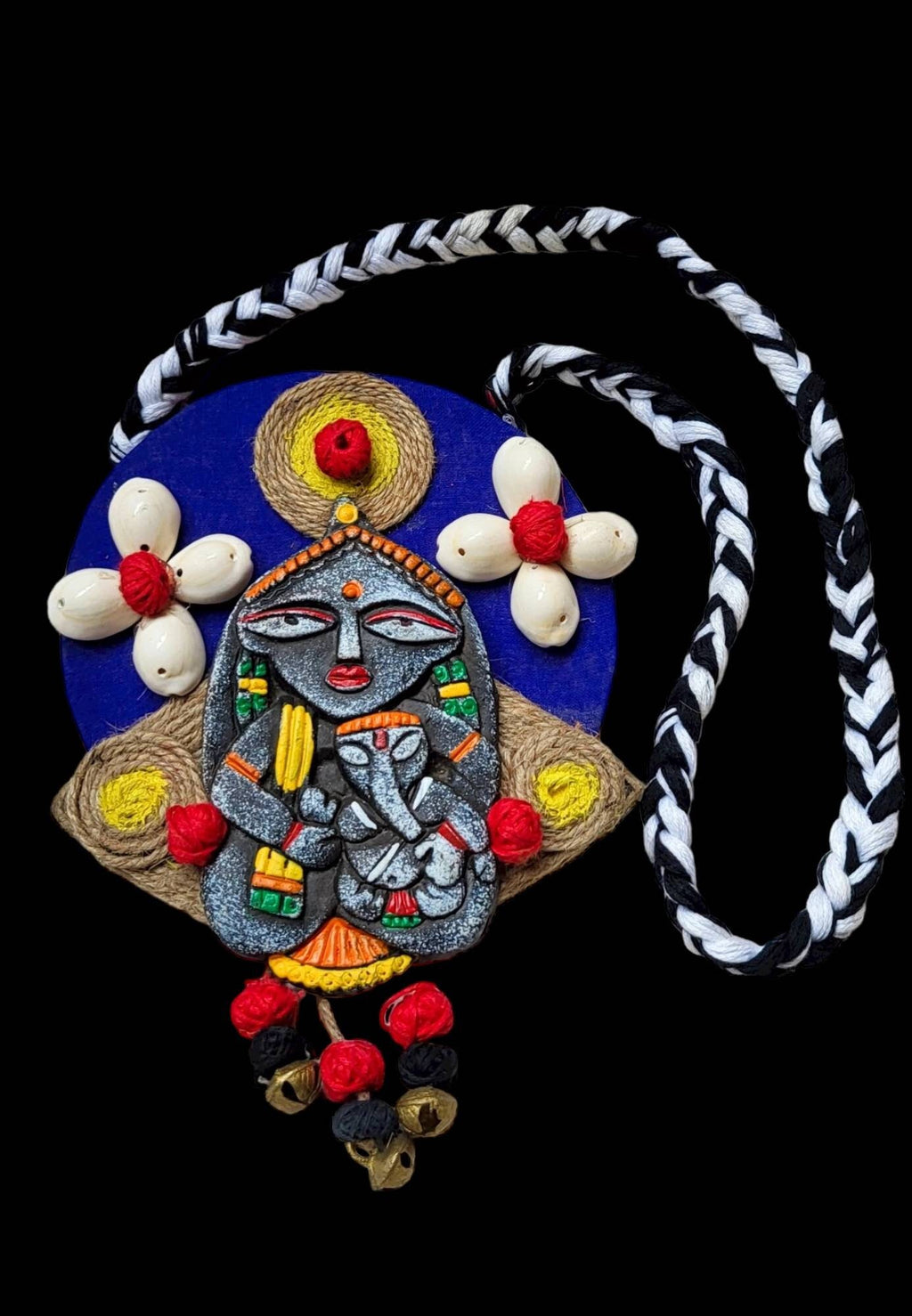 Handmade Polymer Clay Statement Necklace: Indian Art, Mom & Son