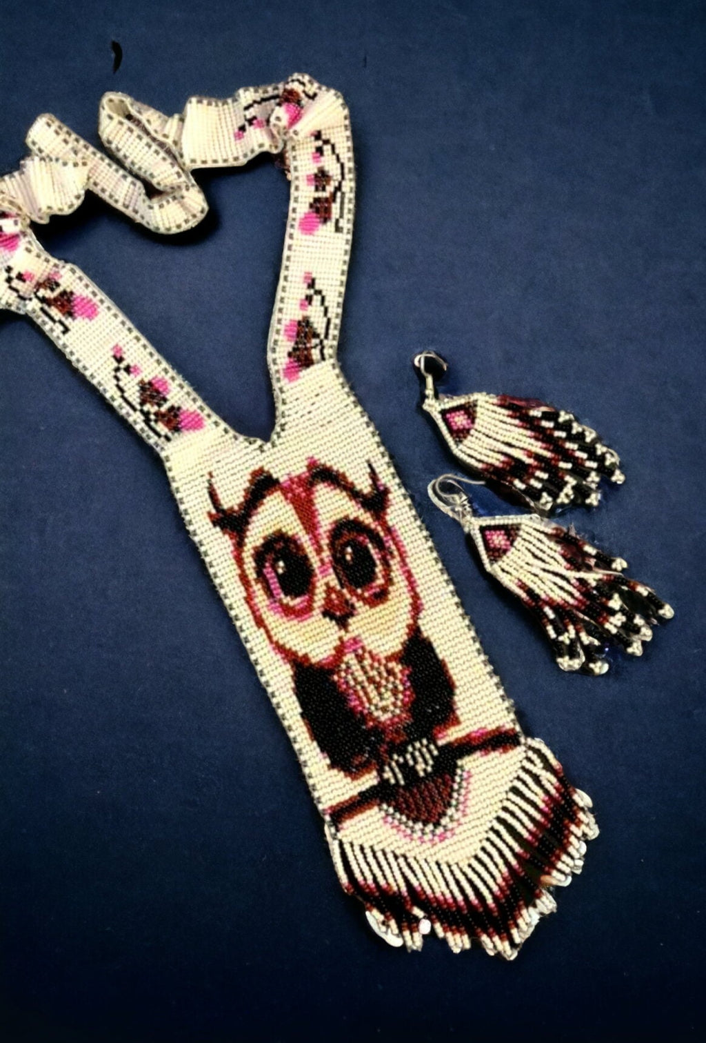 HANDMADE BEADED NECKLACE, Owl Necklace