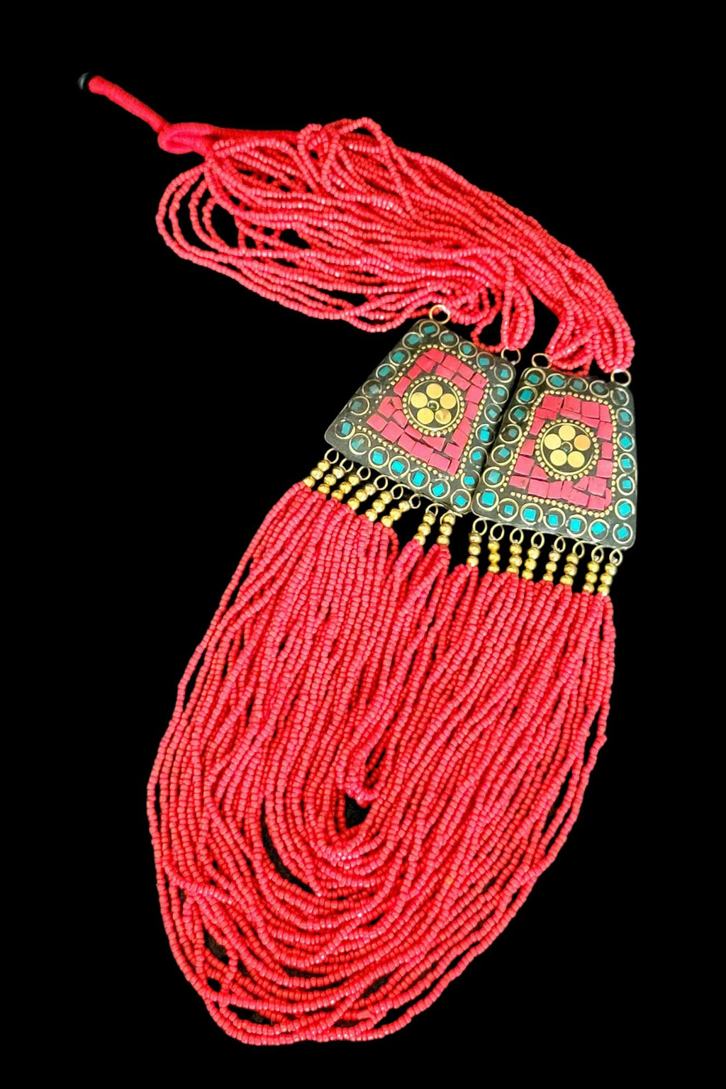 Tibetan Beaded Layered Necklace: Nepal Ethnic Boho Jewelry