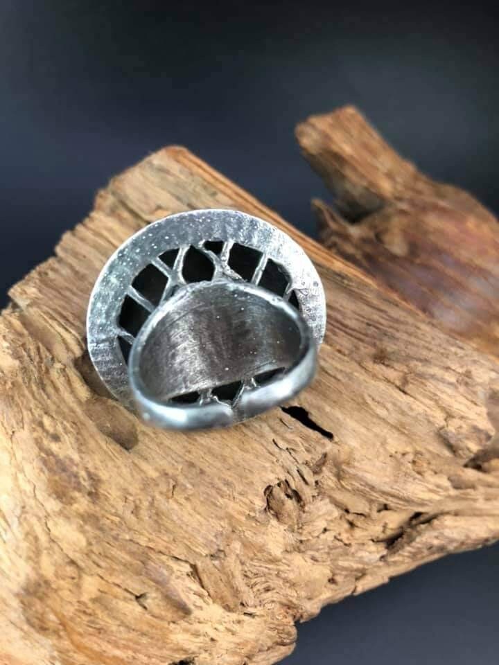 Oxidized Silver Lookalike Ring: Indian Bollywood Style, Adjustable