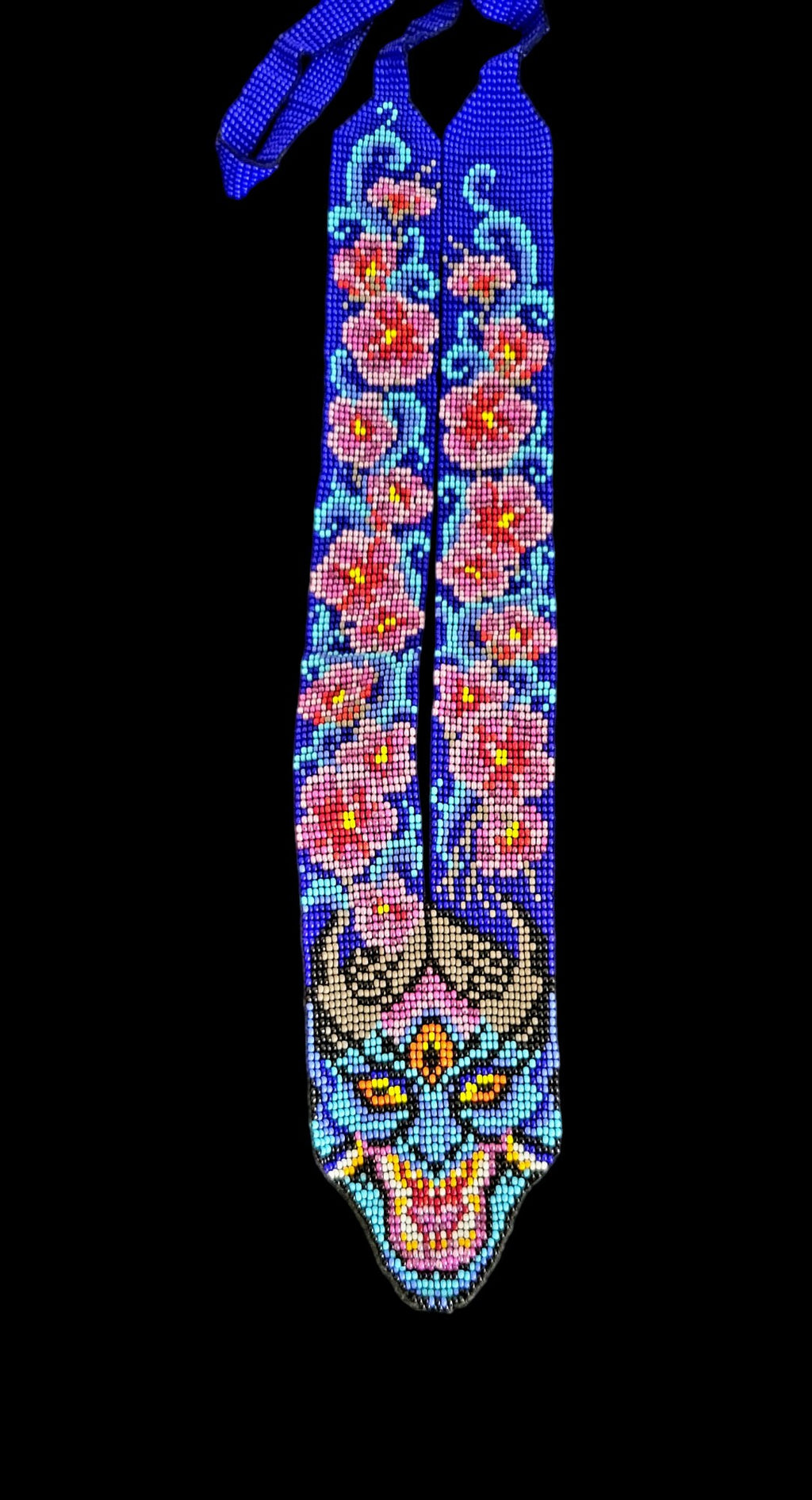 Handmade Third Eye Seed Bead Necklace: Ethnic Floral Spiritual Jewelry