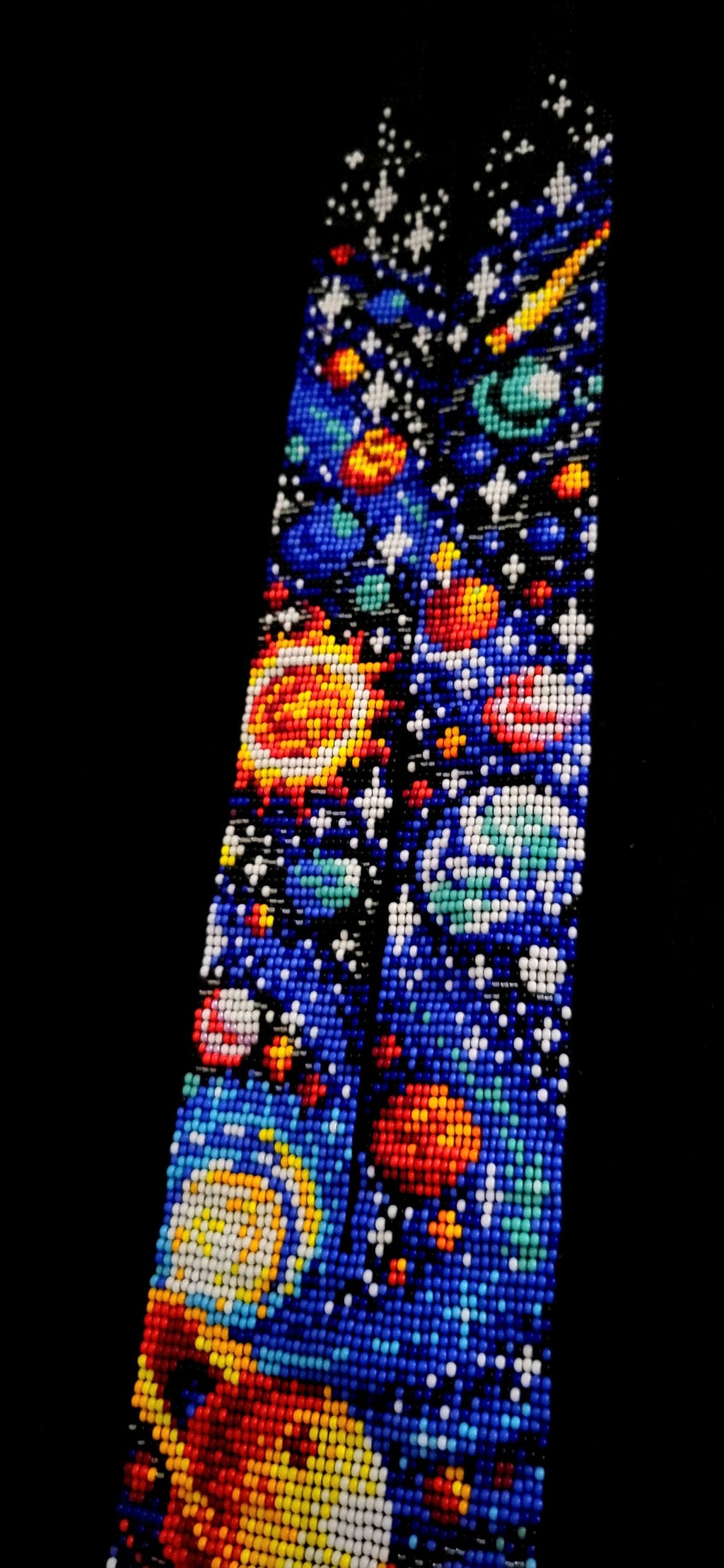 Handmade Loom Beaded Galaxy Necklace: Cosmic Planet Jewelry