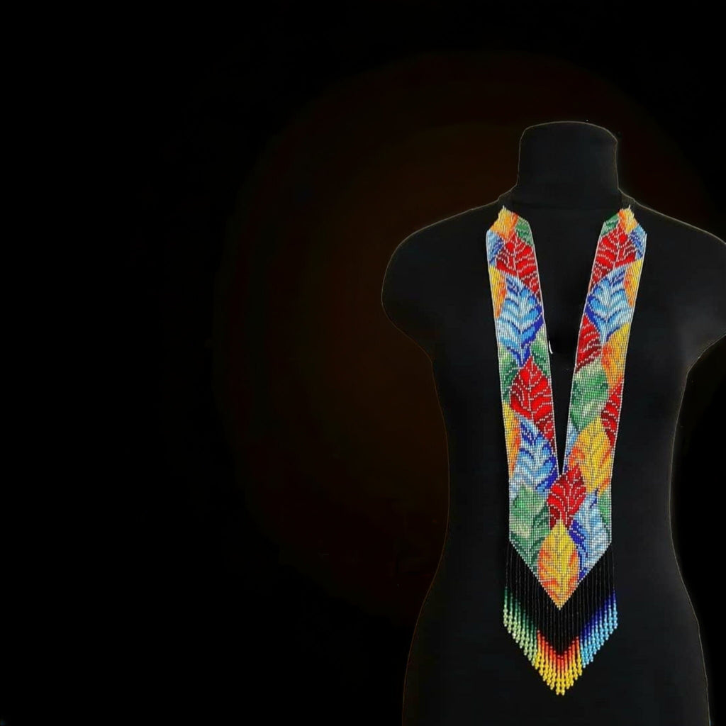 Handmade Seed Bead Necklace: Colorful Tribal Fashion