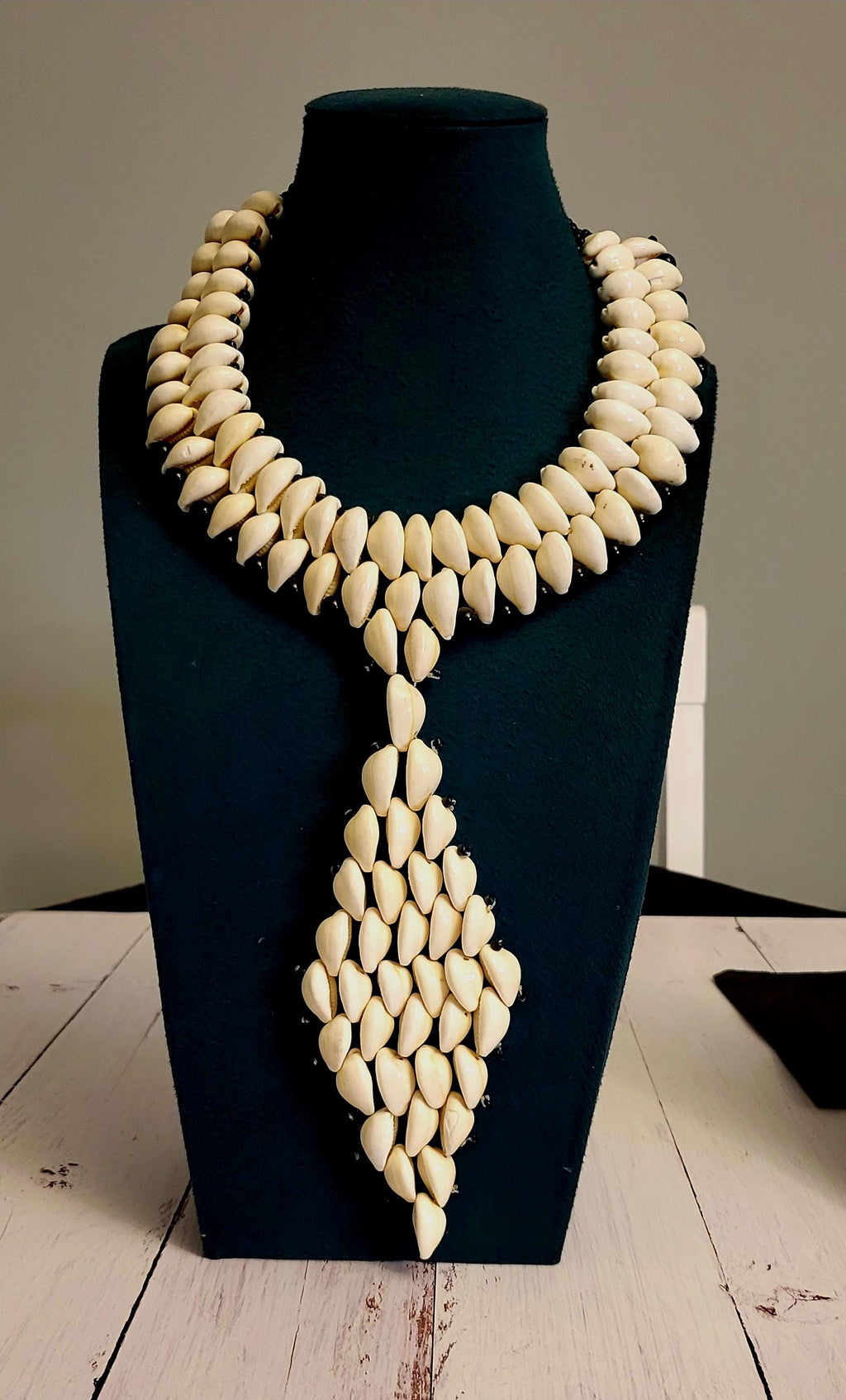 Handmade Cowrie Shell Bib Necklace: Beach Jewelry