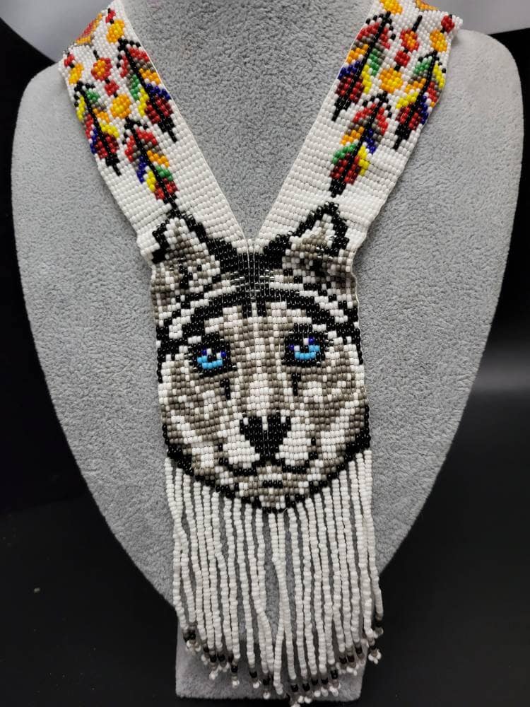 Handmade Beaded Dog Necklace: Boho Animal Lover Gift