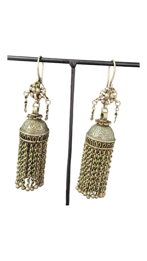 Antique Tassles Earring.Old Kochi Earring.Tribal Jewelry.Ethnic.Earring.Kuchi Earring.Authentic Earring,Vintage Earrings,Silver Earrings