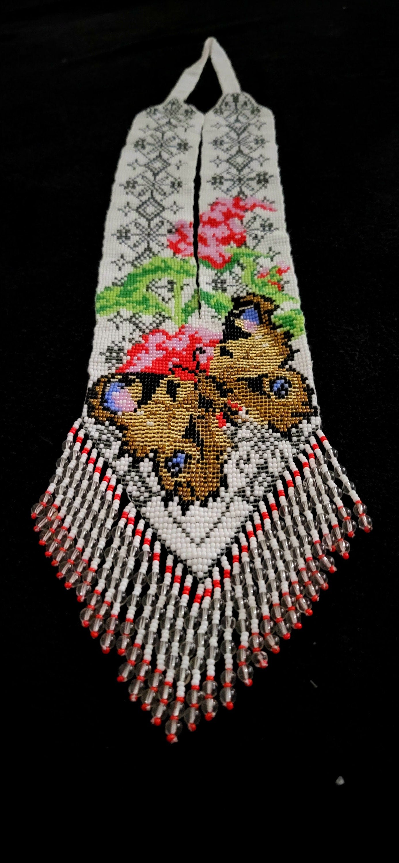 Handmade Beaded Butterfly Necklace: Floral Boho Jewelry