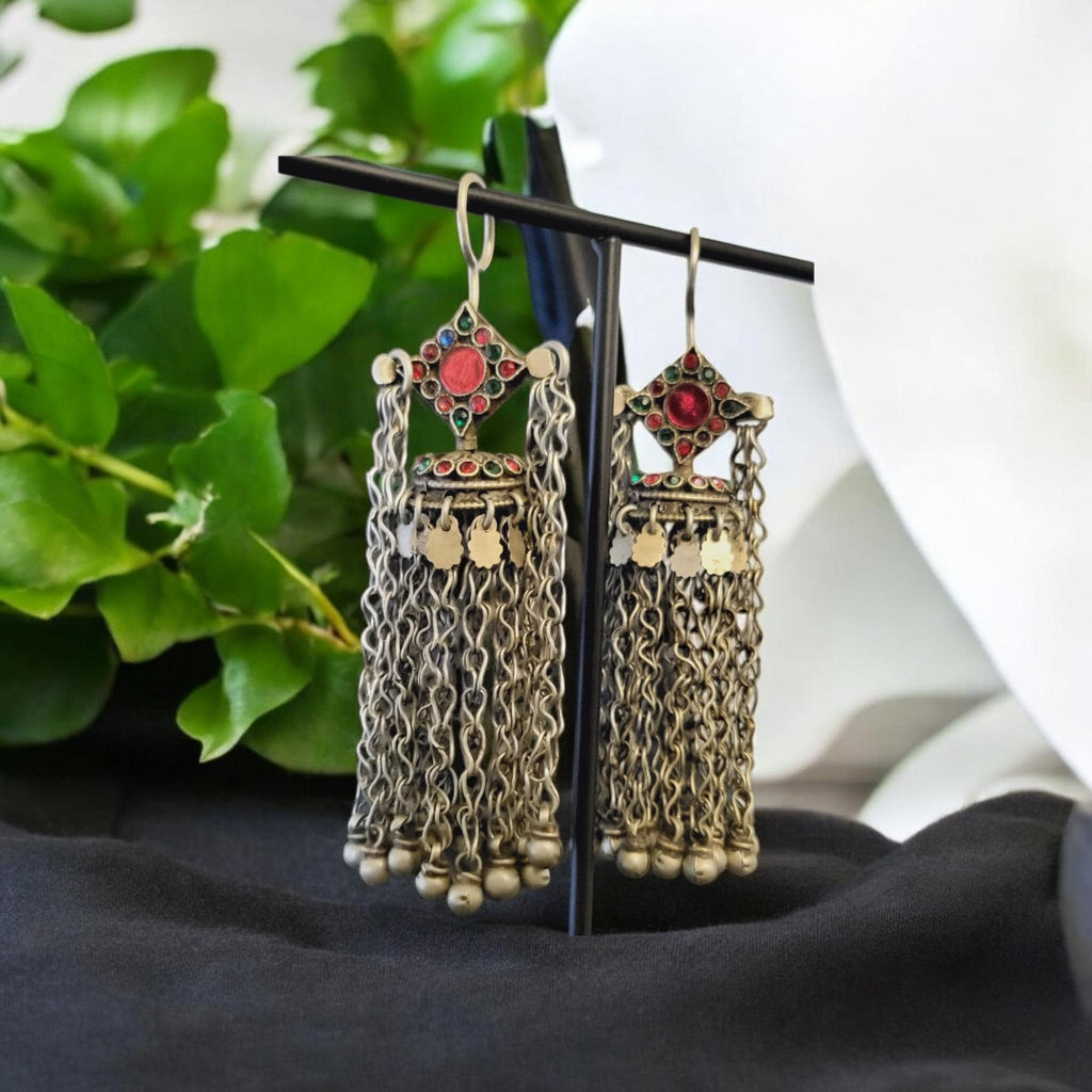 Vintage~Długie~KUCHI~Plemionne~CYGAŃSKIE~Długie KOLCZYKI~,Kolczyki Plemionne, Prezent,Biżuteria Banjara, Biżuteria do Tańca Brzucha, Kolekcja Vintage, Biżuteria Plemionna