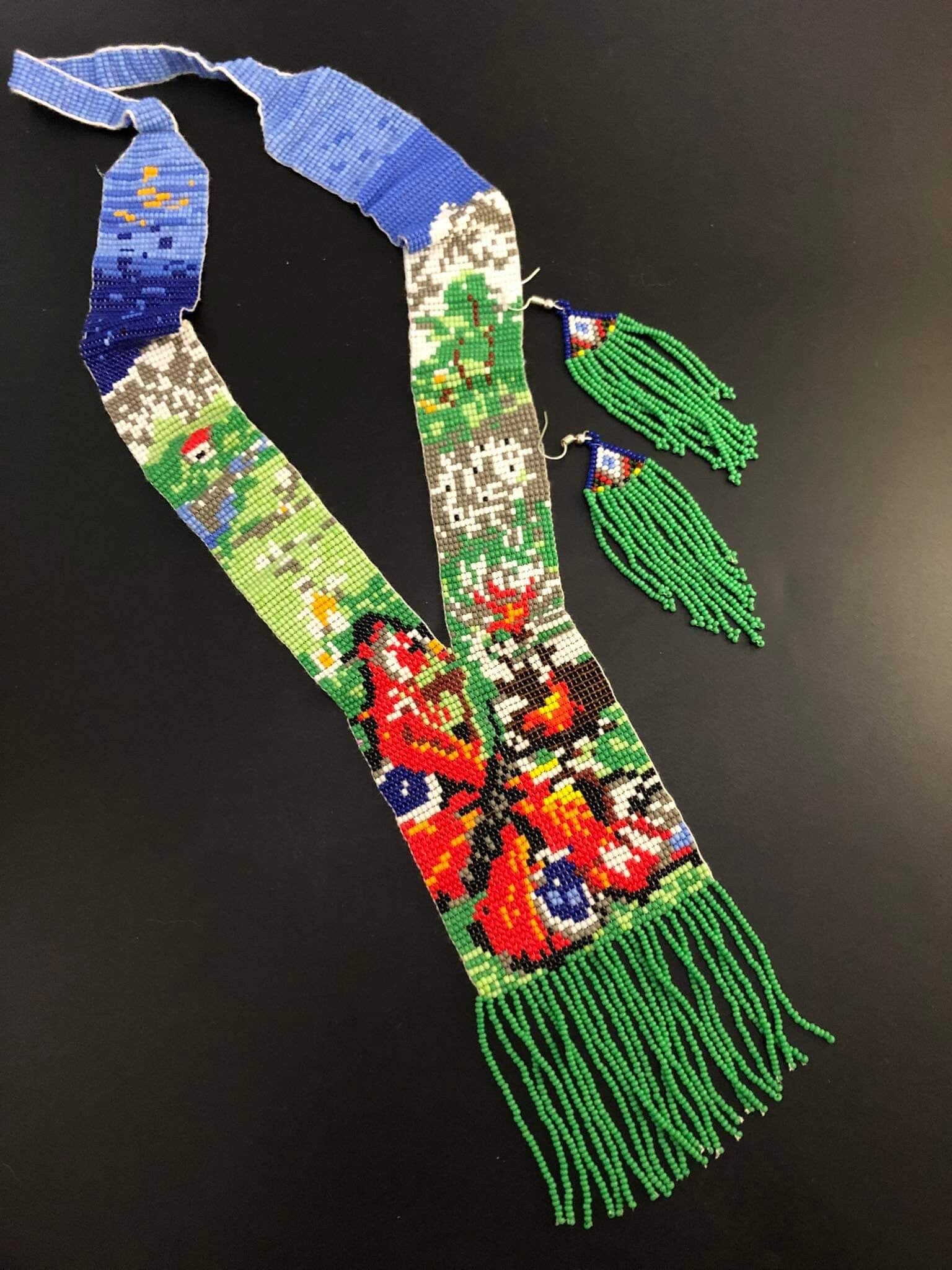 Handmade Beaded Butterfly Necklace: Boho Floral Jewelry