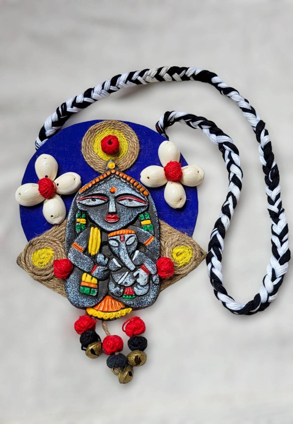 Handmade Polymer Clay Statement Necklace: Indian Art, Mom & Son