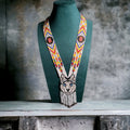 Handmade Beaded Wolf Necklace: Boho Animal Lover Jewelry