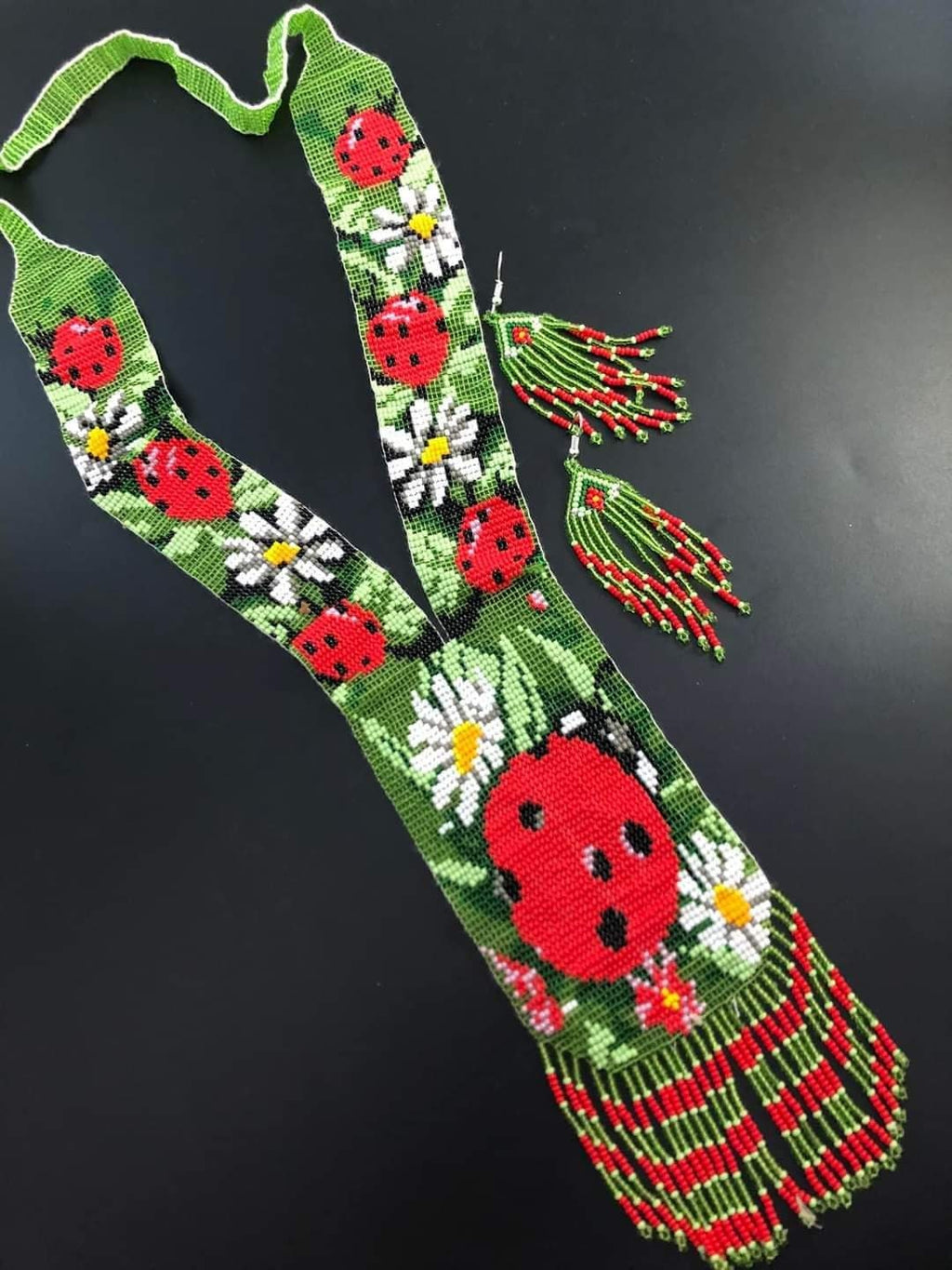Handmade Beaded Butterfly Necklace: Floral Garden Jewelry