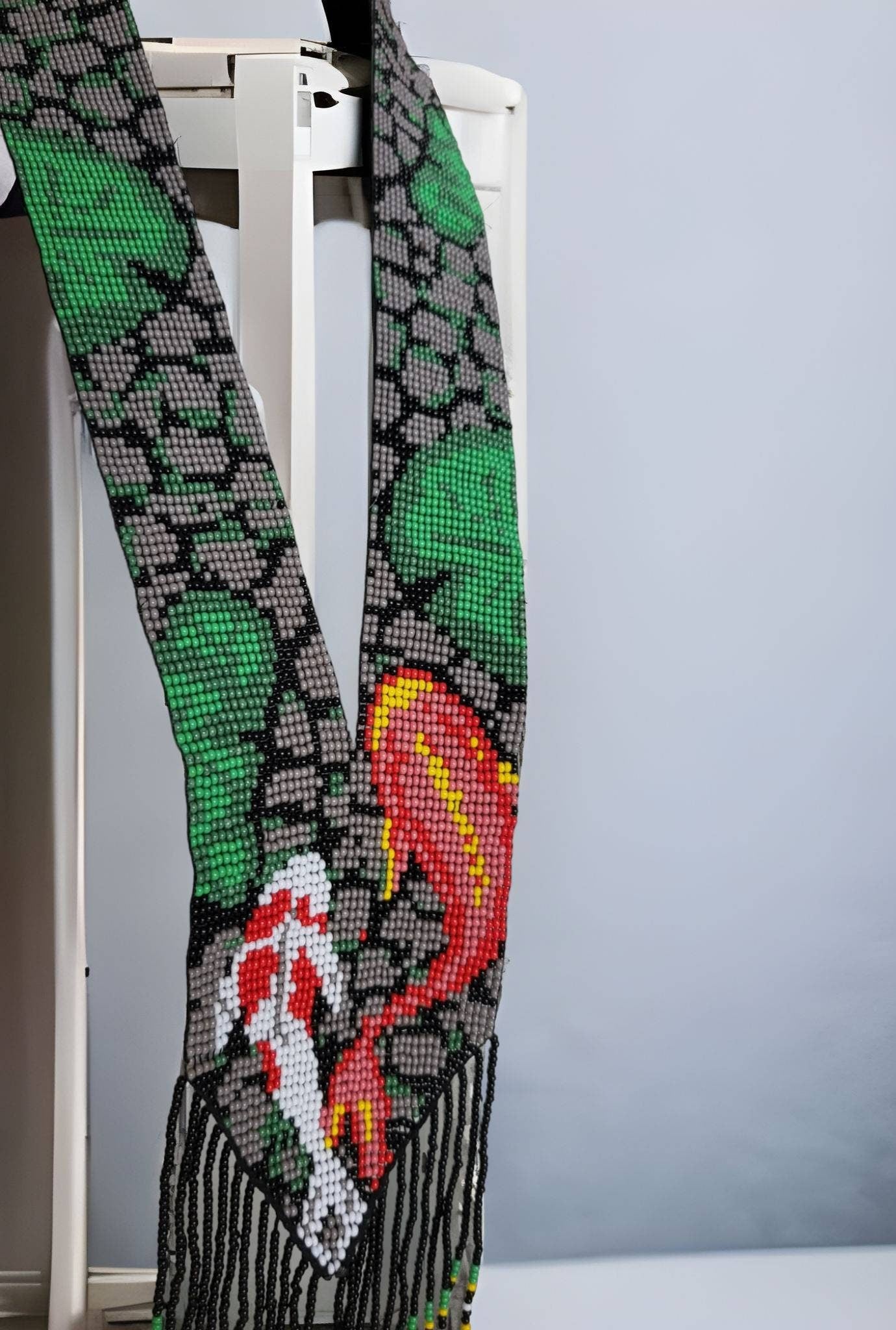 Handmade Koi Fish Beaded Long Necklace: Ocean Lover Jewelry