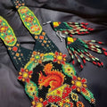 Beaded Squirrel Necklace &amp; Earrings Set: Handwoven Animal Art Jewelry